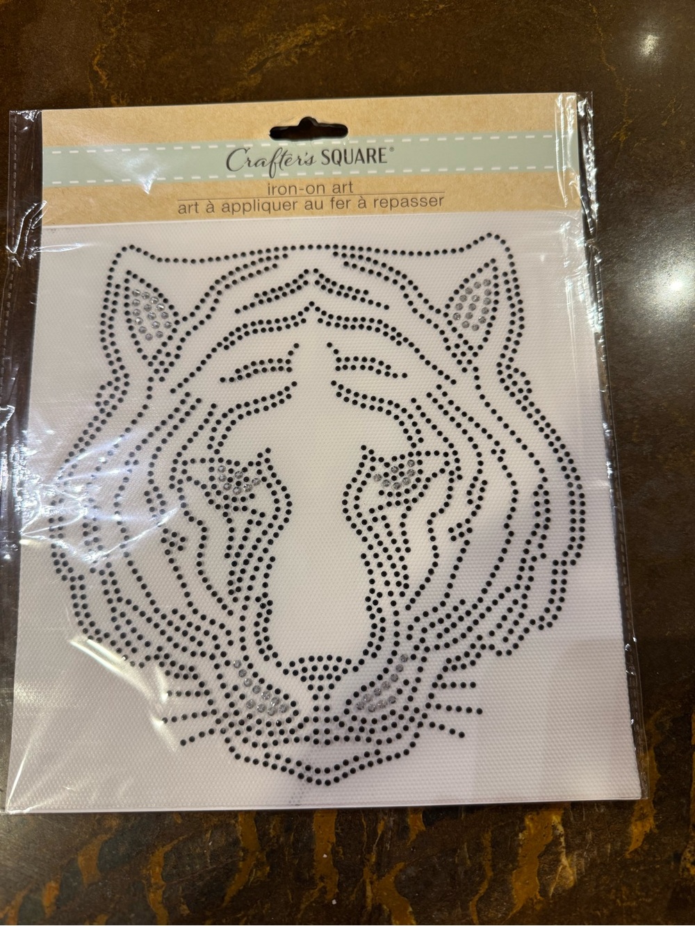 NEW Crafter's Square Iron-on Art Tiger Gemstones